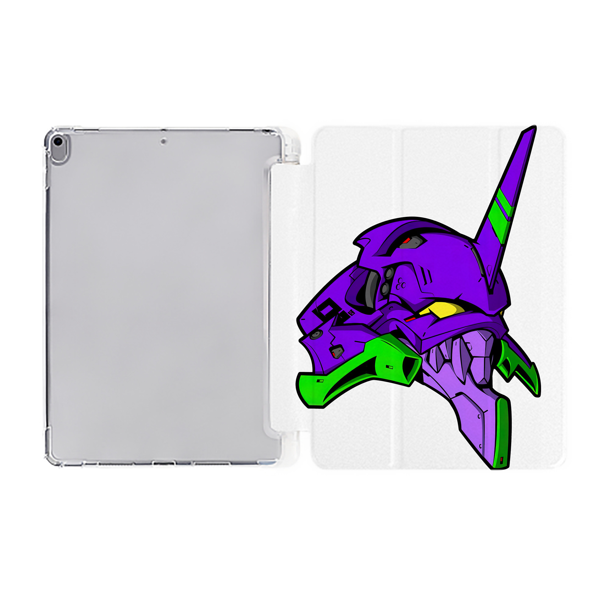 （画像用） EVA 新世紀エヴァンゲリオン IPad ケース ペン収納付き 三つ折りスタンド PUレザー×シリコン 対応機種9.5/10.5/10.9インチ